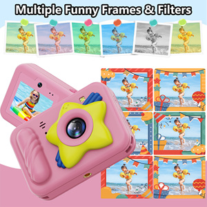 Cámara Digital HD 1080p CMOS para Niños, Mini Cámara con Gran Angular de 360°, Resistente a Caídas y Lluvia, Pantalla de 2.4'', Reproductor MP3, Memoria Integrada de 32GB - Product Image 4