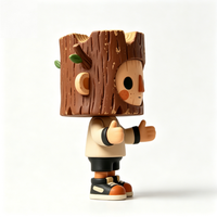 Figurine de collection artistique créative en forme de garçon sur un souche d'arbre, objet promotionnel pour la décoration et les cadeaux de fête