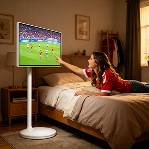 Televisor Inteligente Portátil con Ruedas, Blanco, de 27/32 Pulgadas, Frecuencia de Actualización de 120Hz, Batería Recargable, para Ver Fútbol - Product Image 1