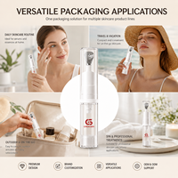 Flacon d'huile essentielle transparent de 5 ml, 10 ml, 15 ml, flacon pompe sans air, flacon en plastique pour crème pour les yeux, rechargeable, soin de la peau pour crème BB