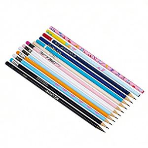 Cadeaux promotionnels en gros, crayons jaunes HB personnalisés avec logo et gomme - Product Image 1
