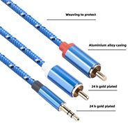 Câble 3,5 mm vers double RCA, adaptateur audio stéréo 2 RCA mâles vers Aux, son Hi-Fi, câble répartiteur en Y pour voiture et haut-parleur, conducteur en cuivre nu