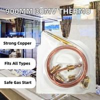 Termokopel Tembaga Elektrik 900mm 30MV Universal Kemasan Blister - Sensor Suhu Adaptor 5 Mur Propana Gas Alam Pilot