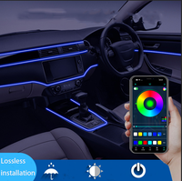 Éclairage Ambiant de Voiture 64 Couleurs avec Bande de Fibre Optique en Acrylique, Effet Symphonie et Contrôle USB par Application