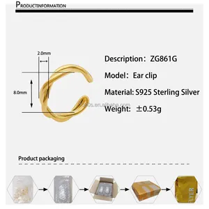 Orecchino 1000S trovare gioielli 925 in argento Sterling Clip per le orecchie nuovo arrivo gioielli eleganti per la donna come regalo