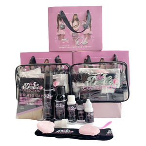 Bâton de cire dissolvant de colle pour dentelle de marque privée, <span class=keywords><strong>mousse</strong></span> pour cheveux bouclés, spray fondant, kit d'installation de perruque dentelle or noir avec sac de voyage - Product Image 2