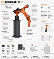 Robot industriel KUKA KR180R3500-2K-F à 6 axes, charge utile de 180 kg, portée de 3500 mm, pour le soudage et la manutention