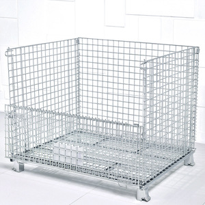 Bangjun dây kim loại lưu trữ container lưu trữ lồng Pallet gấp dây lưới container ráp kho lồng - Product Image 3