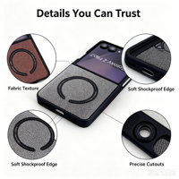 Étui de téléphone de luxe antichoc et anti-traces de doigts à chargement magnétique pour Z Flip 7/6/5/4/3 en cuir PU de Guangzhou