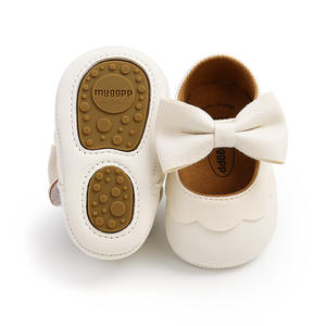 Schmetterlings-PU-Schuhe mit weicher Sohle, Klettverschluss und Schleife, strapazierfähig, für Kleinkinder und Babys, mit gewelltem Rand - Product Image 4