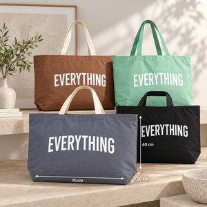 Bolsas de Compra Personalizadas Extra Grandes de Polialgodón con Logotipo, Venta al por Mayor para Mercados de Agricultores, Comercio Minorista y Promociones - Product Image 1