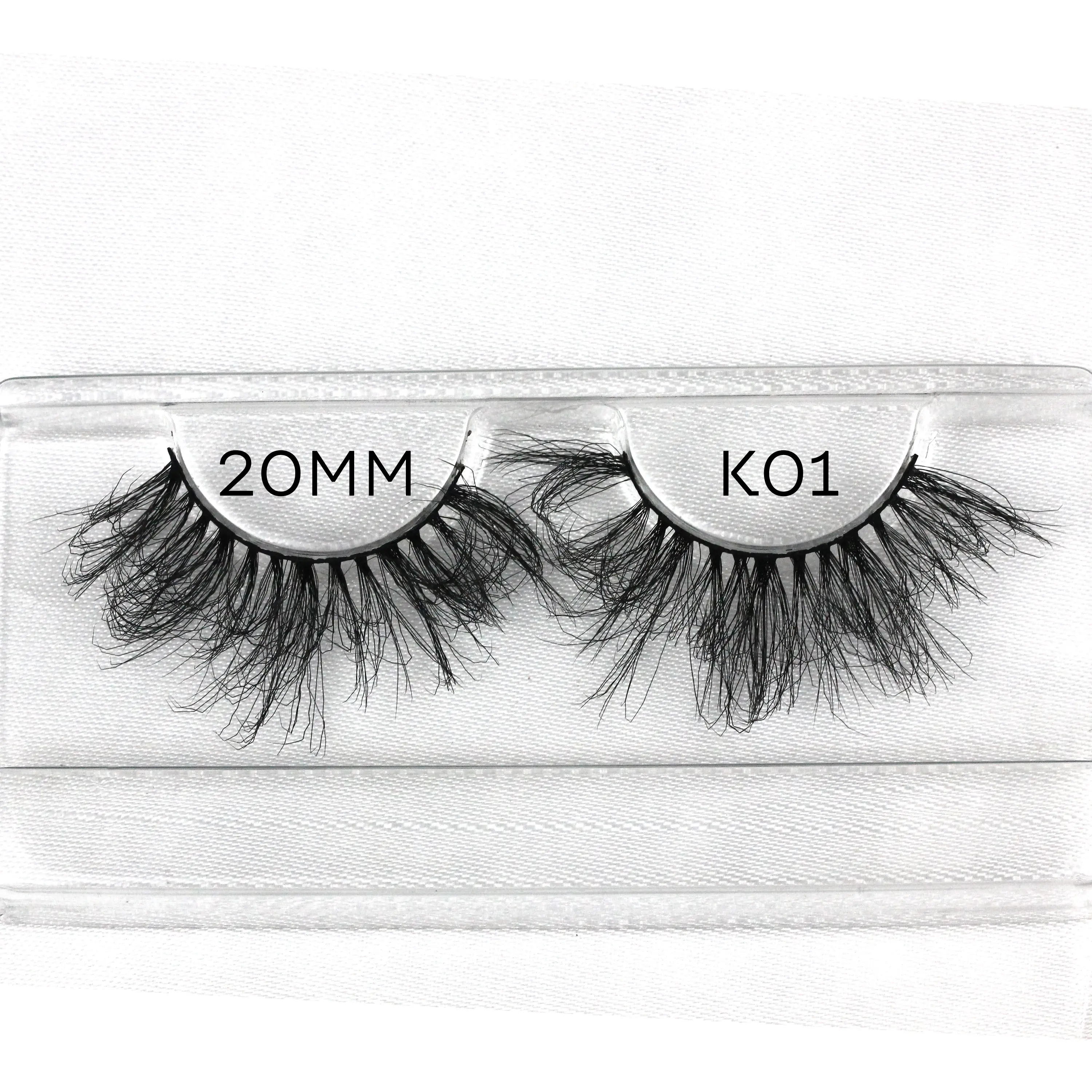 k01 Wholesale wispy slik lashes 3d mink eyelashes 10mm mink lashes Faux mink eyelash custom packaging box
