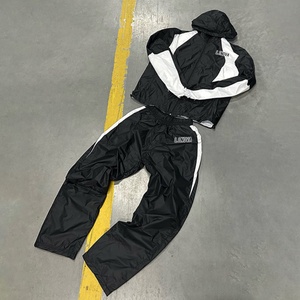 Custom Design Patchwork Sportswear Zip up Windbreaker Jackets and Nylon Track <b>Pants</b> Set Custom Nylon Windbreaker Tracksuit Men - Product Image 2