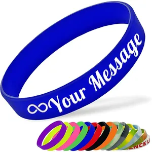 Bracelet en Silicone personnalisé imprimé Offre Spéciale, Bracelet en caoutchouc, Bracelet de motivation pour la main