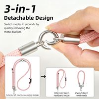 Tali Gantungan Ponsel 3 in 1 Lepas Pasang, Selempang Leher & Pergelangan Tangan, Dilengkapi Patch Tether, Tali Nilon Adjustable Anti Hilang
