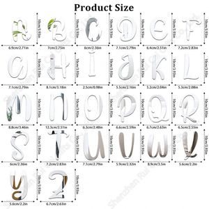 Autocollant mural en lettres anglaises de 10 cm, lettres en acrylique, décoration de la maison, autocollant mural en lettres d'alphabet en miroir 3D - Product Image 3