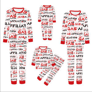 Setelan Piyama Natal Keluarga dengan Cetakan Huruf Inggris, Lengan Panjang, Celana Panjang, Baju Rumah - Product Image 1