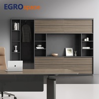 EGROspace Solution de bureau clé en main : Meuble de rangement de luxe avec tiroirs pour dossiers et armoire de direction
