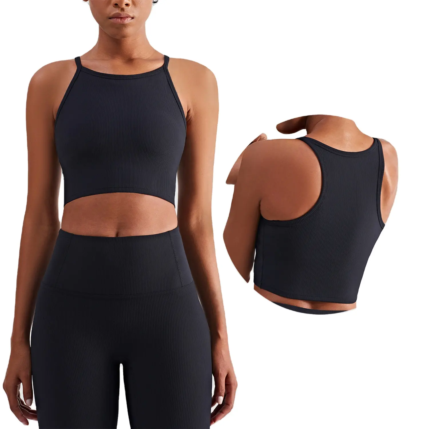 Bán Sỉ Push up Yoga Phòng Tập Thể Dục Tops Gân Tank Top Hẹp Dây Đeo Thể Thao Áo Ngực Hàng Đầu Cho Phụ Nữ