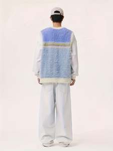 Custom Fashion Color Furry Knit <b>Cardigan</b> <b>Sleeveless</b> Jacket <b>Men's</b> Casual Stretch Pullover - Product Image 4