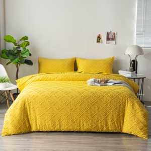 Thời Trang Tufted Duvet Cover Set 3 Mảnh Thêu Shabby Chic Bộ Đồ Giường Nhà Bộ Chăn Bao Gồm - Product Image 2