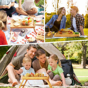 Plateau en bambou avec poignée, assiette pliante, plateau de lit, plateau à thé en bambou, table à manger, bureau d'ordinateur pour dortoir, fenêtre en baie - Product Image 1