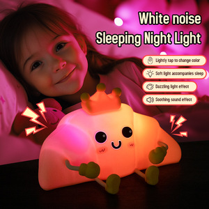 Veilleuse Croissant à bruit blanc, contrôle tactile, changement de couleur, lumière douce, aide au sommeil pour chambre d'enfant, éclairage d'ambiance - Product Image 1