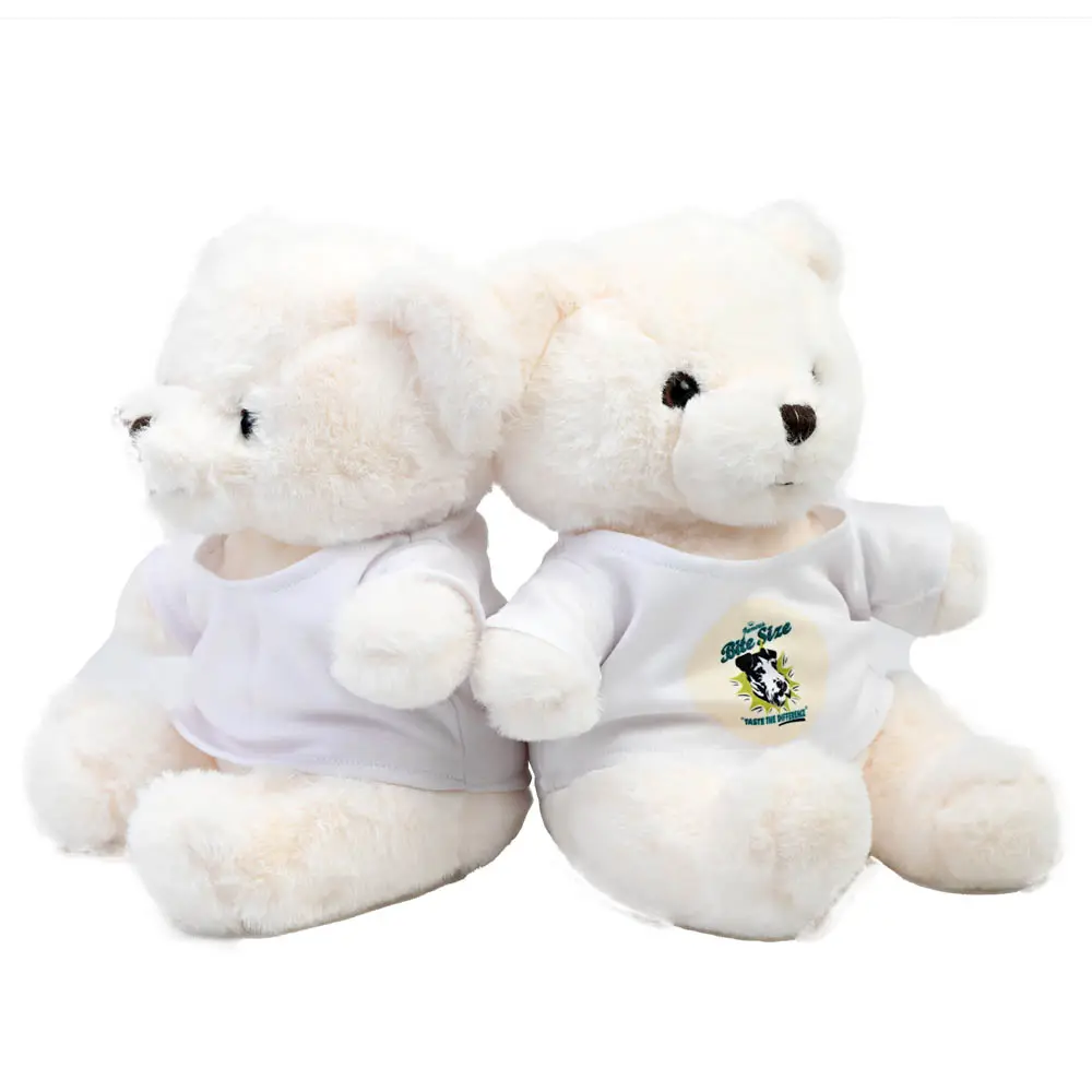 Christmas Valentines Gifts Custom Logo Sublimation Blanks Plush Teddy Bear With Printable t shirt Stuffed White Toys