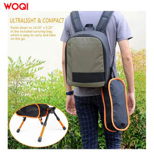 Chaise de camping pliable Woqi, structure en aluminium, tissu Oxford, légère, portable, pour extérieur et jardin, noire - Product Image 2