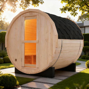 Sauna en bois de pin blanc de qualité supérieure pour 4 personnes, design résistant aux intempéries, pour la relaxation - Product Image 1