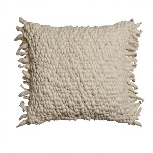 Luxury Bohemian Wool Cushion Cover Handwoven Geometric Vintage Pattern Indoor Outdoor <b>Throw</b> Pillow ITHL - Product Image 1