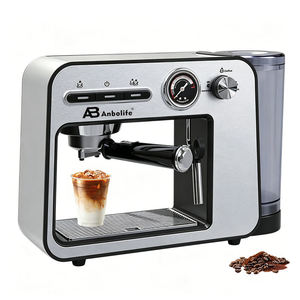 Machine à café expresso Anbolife OEM 15 bars, 1450W, avec mousseur à lait et manomètre rétro pour la maison et le bureau - Product Image 3