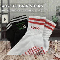 Chaussettes de Pilates sans couture en tricot premium TW Custom pour femmes - Chaussettes respirantes antidérapantes avec grip sur le bord pour le yoga, la barre et les sports d'été