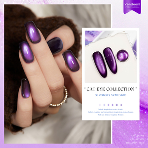 Vendeeni Nouveauté Coffret de vernis à ongles gel œil de chat violet avec pierres précieuses, <span class=keywords><strong>36</strong></span> couleurs, TPOHEMA FREEOEM/ODM, Vernis à ongles gel œil de chat magnétique violet - Product Image 5
