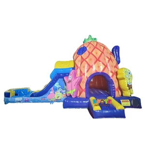 Gran oferta comercial húmedo/Seco <span class=keywords><strong>esponja</strong></span> <span class=keywords><strong>Bob</strong></span> rebote casa tobogán Combo personaje rebote castillo <span class=keywords><strong>hinchable</strong></span> gorila inflable para niños - Product Image 1