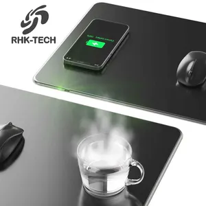 Rhk presente natal grande carregador sem fio, mouse pad gaming, desktop pad, compatível para iphone