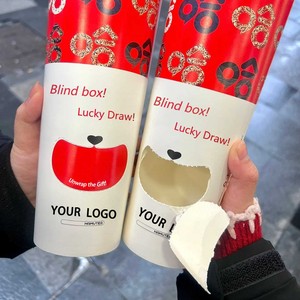 24oz tùy chỉnh BOBA bong bóng trà bất ngờ cup bí ẩn mù hộp giấy cup với độc đáo phim hoạt hình đồ chơi phiên bản giới hạn mục ngăn - Product Image 1