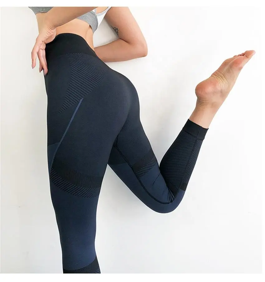 Leggings sem costura com cintura alta, feminina, controle de barriga, yoga, compressão, esportiva, leggings para ginástica