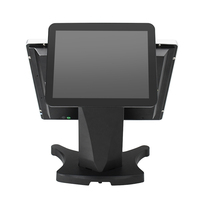 Máquina POS de Pantalla Dual de 15 y 10 Pulgadas, Computadora Todo en Uno, Sistema POS Táctil, PC Táctil Todo en Uno
