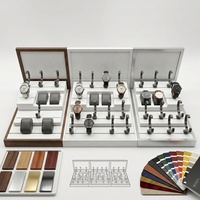 Ensemble de présentoirs modulaires pour montres, support de montre en MDF blanc, structure combinée pour boutique de montres de luxe, comptoir de vente au détail, exposition