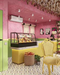 Custom LED Wooden Cafe Counter | Modern Coffee Shop Furniture Set for Retail Display Design - Product Image 5