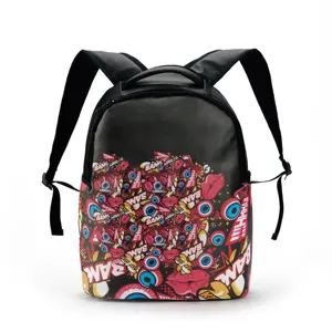 Manufacturer Wholesale Price Printed Logo Graffiti Youth Travel Bag Multifunctional Student School Backpack Pack Bag