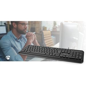 Nedis USB Multimedia <b>Keyboard</b> Italian Layout Full Size With Numeric Keypad - Product Image 4