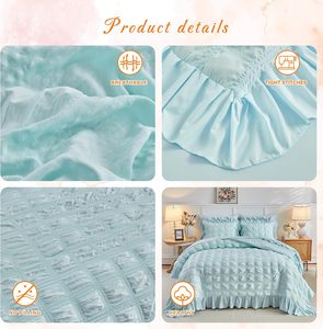 Vendita calda Seersucker copripiumino di lusso e federe cuscino copripiumino in poliestere copripiumino letto <span class=keywords><strong>matrimoniale</strong></span> Set <span class=keywords><strong>per</strong></span> il commercio all'ingrosso personalizzato - Product Image 4