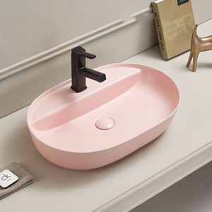 Экологически чистая мелкая раковина и черная цветная художественная керамическая раковина, керамический Овальный умывальник - Product Image 4