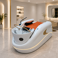 Lit de lavage multifonctionnel silencieux en mousse haute densité au design moderne pour salon de coiffure et institut de beauté