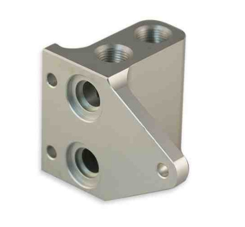 Custom CNC Machined Aluminum Billet DTM Oil Cooler Adapter Mounting Base Bracket