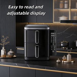 Friteuse à air électrique double panier 2026 11L 2800W avec minuterie 0-60 min 200 ° Contrôle de la température, sans huile, sain, économe en énergie - Product Image 6