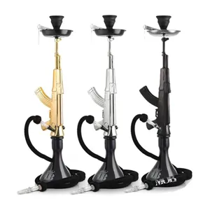 Bigfhookahの高品質レジンマシンガンタイプLed水ギセルAk47シーシャ