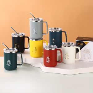 Yuedisi Bán Buôn 17Oz 500Ml Cốc Đôi Tường Văn Phòng Ly 304 Thép Không Gỉ Cốc Cà Phê Với Xử Lý - Product Image 1